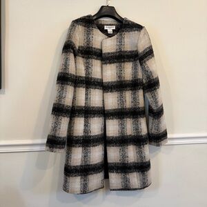 Glamorous Plaid Wool Blend Coat Size Small